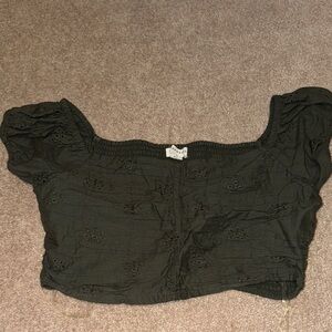 Aeropostale Black Eyelet Blouse